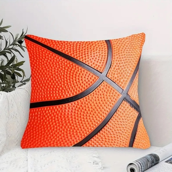 🏀 Basketball Pillow Cover + Insert – Sporty Chic Room Decor - Picture 2 of 3